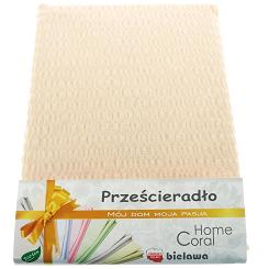 Prześcieradło z kory 160x200 100% bawełna beżowe