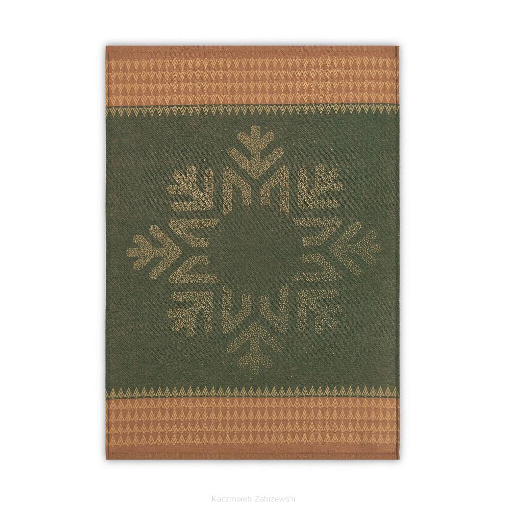 Ścierka kuchenna świąteczna ZWOLTEX Snow Flake zielony beżowy