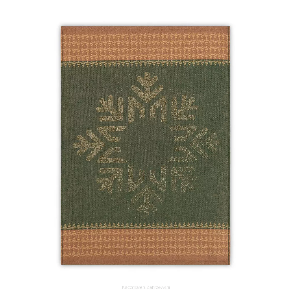 Ścierka kuchenna świąteczna ZWOLTEX Snow Flake zielony beżowy