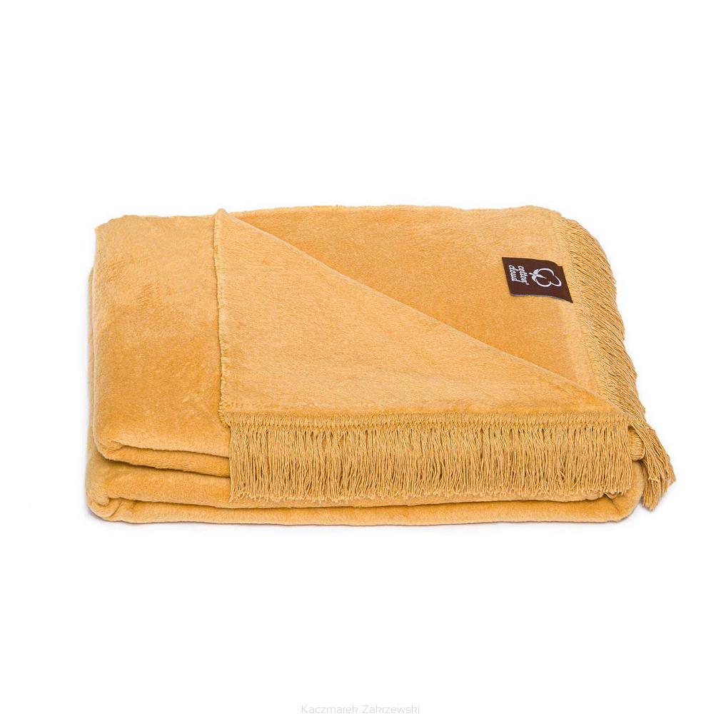 Koc bawełniano-akrylowy 150x200 cafe latte