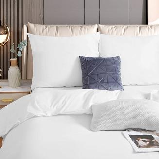 Pościel satyna bawełniana 140x200 SIN jednobarwna biała