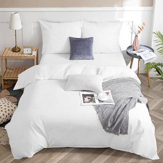 Pościel satyna bawełniana 140x200 SIN jednobarwna biała