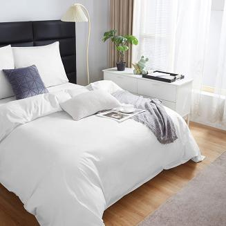 Pościel satyna bawełniana 140x200 SIN jednobarwna biała
