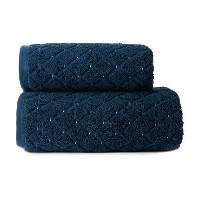 Ręcznik bawełniany OLIWIER 70x140 geometryczny wzór granatowy