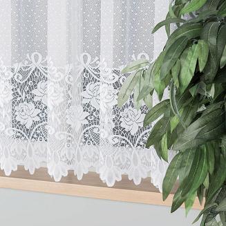 Firanka żakardowa gotowa na żabki DEMETRIA 300x160 biała