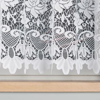 Firanka żakardowa gotowa na żabki DEMETRIA 300x160 biała