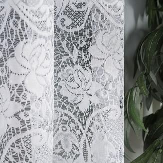 Firanka żakardowa gotowa na żabki DEMETRIA 300x160 biała