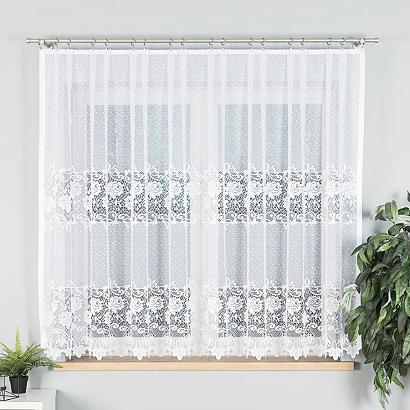 Firanka żakardowa gotowa na żabki DEMETRIA-1 300x160 biała