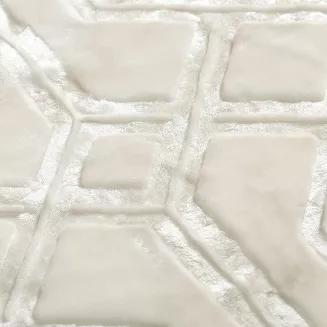 Koc akrylowy na fotel tłoczony VITO 80x160 geometryczny wzór kremowy