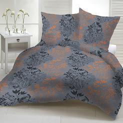 Pościel z kory 140x200 stalowa grafitowa pomarańczowa krzewy kwiaty