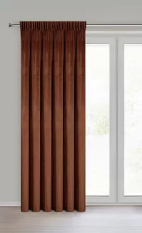 Zasłona gotowa na taśmie MELANIE 140x270 Eurofirany jasnobrązowy