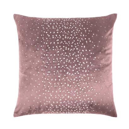 Poszewka dekoracyjna SHINY 45x45 welurowa pudrowy róż w kryształki