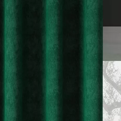 Zasłona gotowa na taśmie MILAS 140x260 szmaragdowa