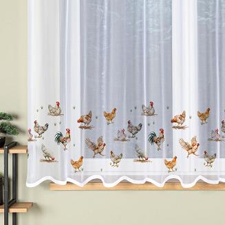 Firanka żakardowa gotowa na szelkach KURY 260x170 biała