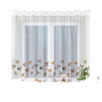 Firanka żakardowa gotowa na szelkach KURY 260x170 biała