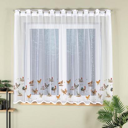 Firanka żakardowa gotowa na szelkach KURY 260x170 biała