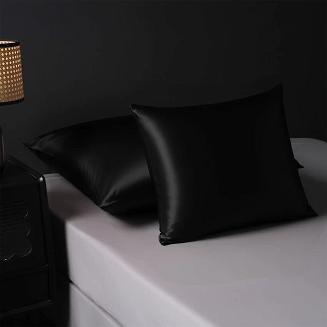 Jedwabna Poszewka 40x40 Czarna