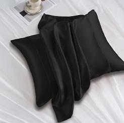 Jedwabna Poszewka 40x40 Czarna