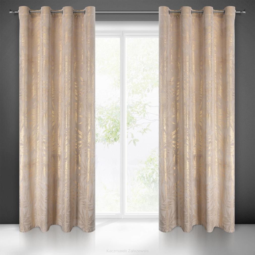 Zasłona gotowa na przelotkach ELENA 140x250 Eurofirany granatowy