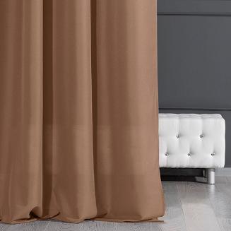 Zasłona gotowa na przelotkach ADORE 140x250 Design91 jasnobrązowy