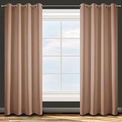 Zasłona gotowa na przelotkach ADORE 140x250 Design91 jasnobrązowy