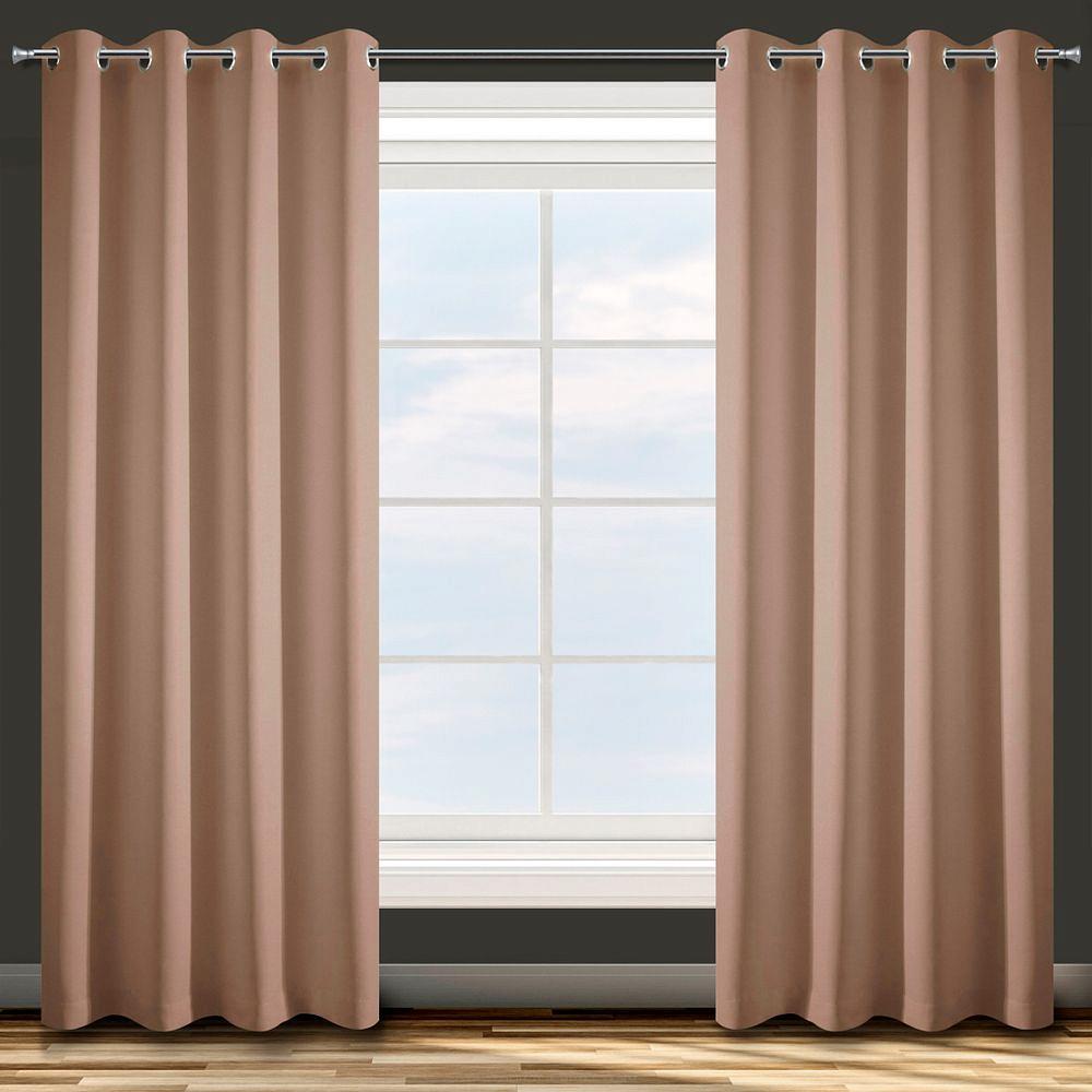 Zasłona gotowa na przelotkach ADORE 140x250 Design91 jasnobrązowy