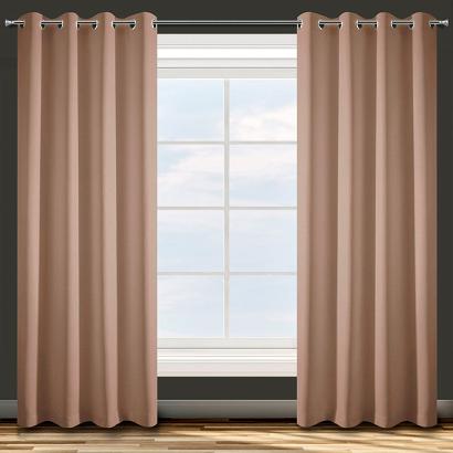 Zasłona gotowa na przelotkach ADORE 140x250 Design91 jasnobrązowa