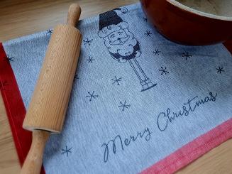 Ścierka kuchenna świąteczna ZWOLTEX Santa Claus wzór mikołaja szara czerwona