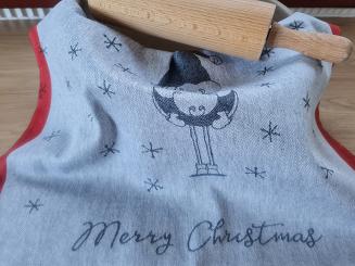 Ścierka kuchenna świąteczna ZWOLTEX Santa Claus wzór mikołaja szara czerwona