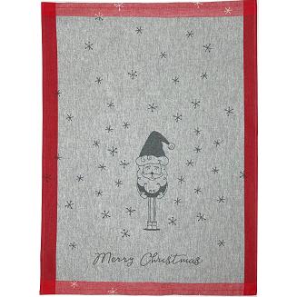 Ścierka kuchenna świąteczna ZWOLTEX Santa Claus wzór mikołaja szara czerwona