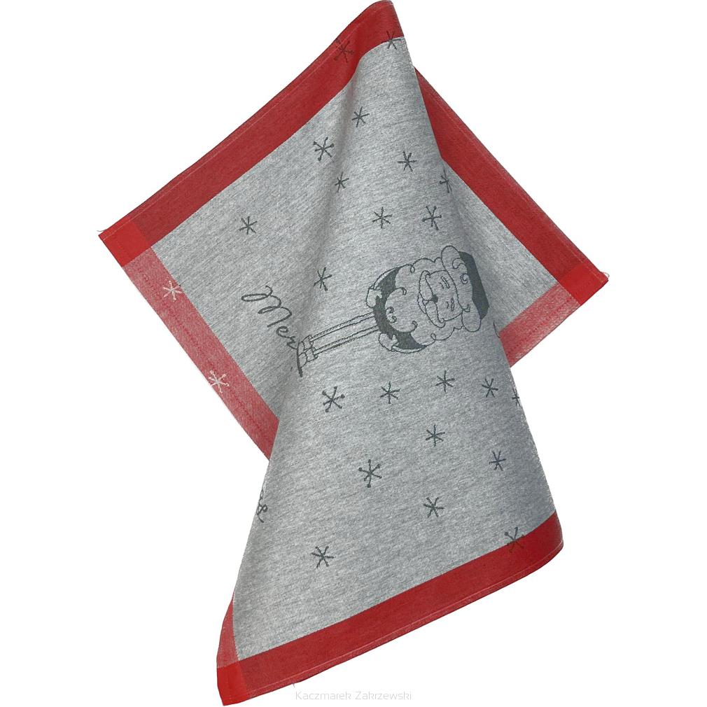 Ścierka kuchenna świąteczna ZWOLTEX Santa Claus wzór mikołaja szara czerwona