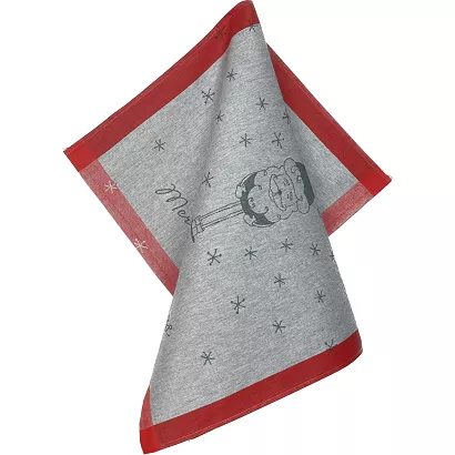 Ścierka kuchenna świąteczna ZWOLTEX Santa Claus wzór mikołaja szara czerwona