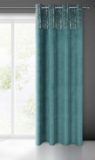 Zasłona gotowa na przelotkach LINDI 140x250 Eurofirany turkusowy