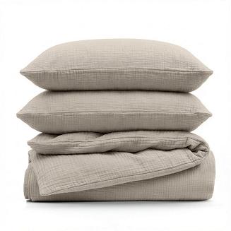 Pościel satynowa C.BEŻ 220x200 Eurofirany ciemnobeżowy