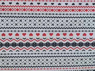Pościel jersey 160x200 szara norweski wzorek