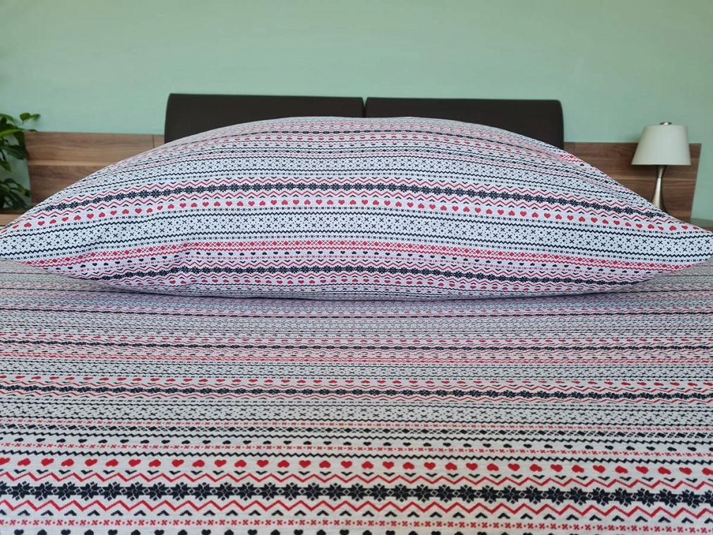Pościel jersey 160x200 szara norweski wzorek