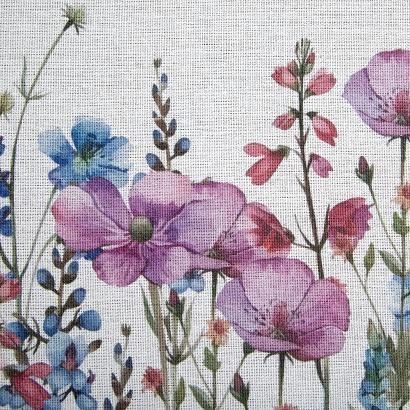 Bieżnik dekoracyjny wodoodporny RUBY 40x140 Eurofirany biały różowy kwiaty letnia łąka