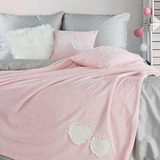 Koc narzuta HEART 150x200 Eurofirany różowy