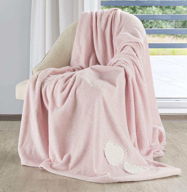 Koc narzuta HEART 150x200 Eurofirany różowy