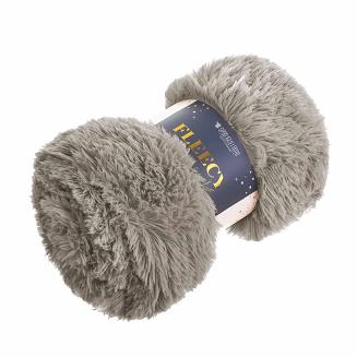 Koc narzuta na łóżko FLEECY 200x220 włochacz o strukturze futra ciemnobeżowy