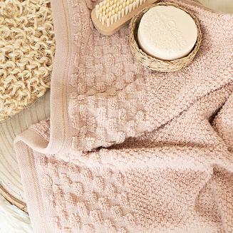 Ręcznik bawełniany NEPTUN 70x140 różowy ze złotą nitką