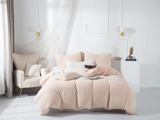 Beżowa Bawełniana Pościel Muślinowa 160x200