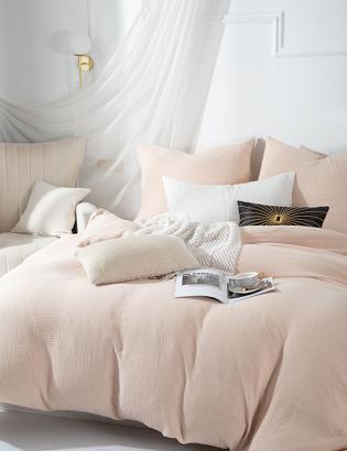 Pościel bawełniana MUŚLINOWA 160x200 beżowa