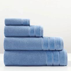 Ręcznik bawełniany o ryżowej strukturze Loren 50x90 niebieski