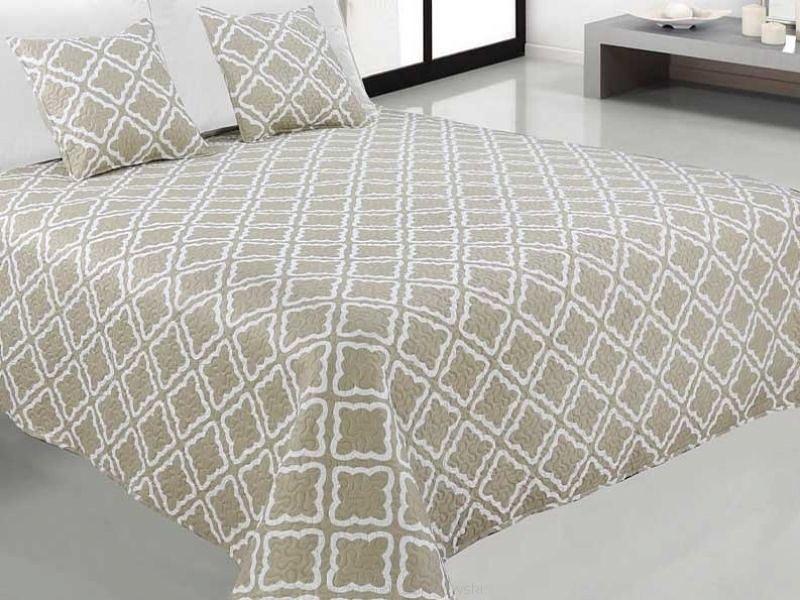 Narzuta dekoracyjna z poszewkami TAVIRA 220x240 Stone kamienna beżowa ecru ciasteczka