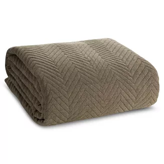 Narzuta dekoracyjna LEN 170x210 ciemnobeżowy