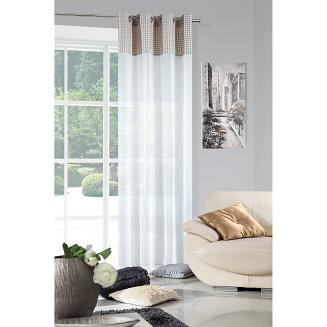 Firana gotowa na przelotkach FELICJA 140x250 Eurofirany biały/beżowy