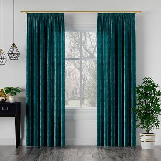 Zasłona gotowa na taśmie VELVI 140x250 petrolowa