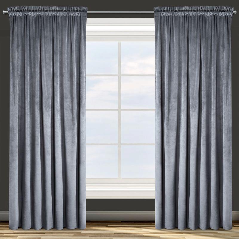 Zasłona gotowa na taśmie ROSA 135x300 Eurofirany grafitowa