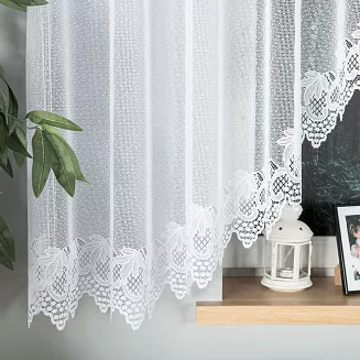 Firanka żakardowa gotowa na żabki ELŻBIETA 530x160 biała